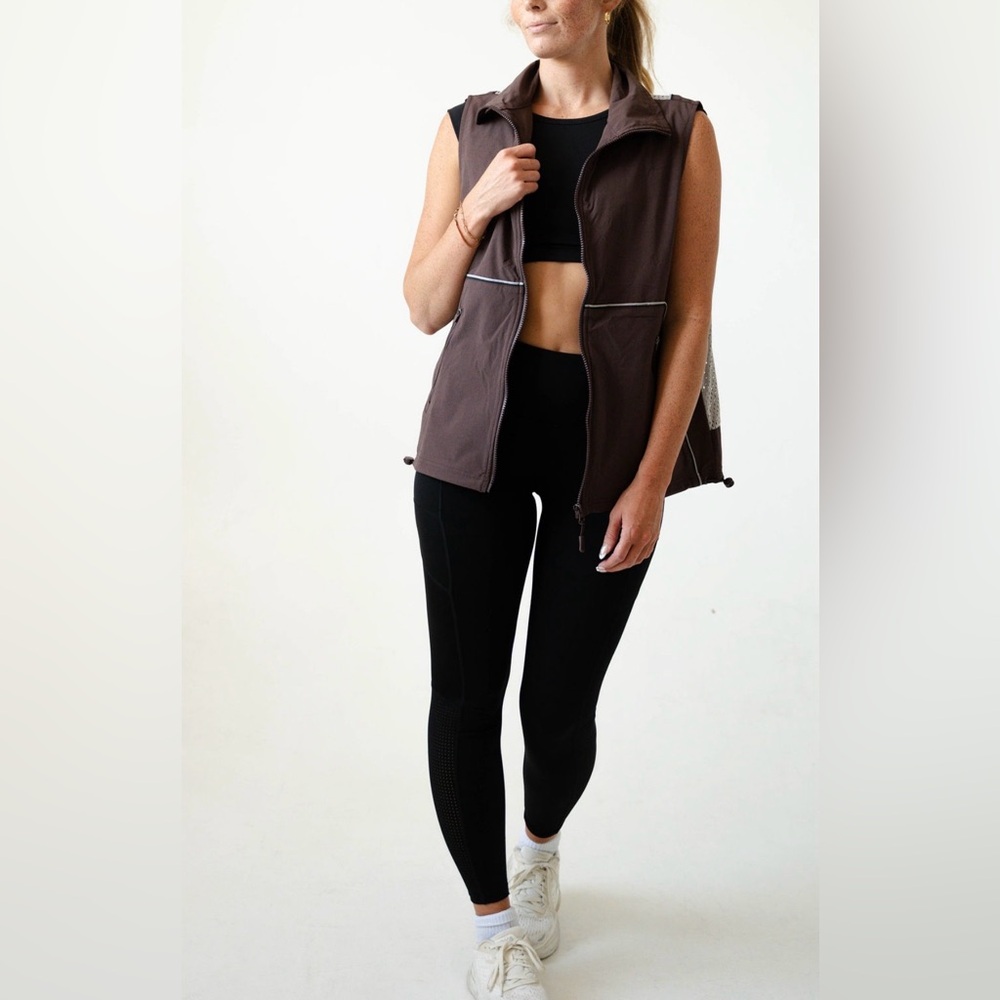 Savvi Rick Vest | Mocha Mesh Performance Zip Vest | Size S